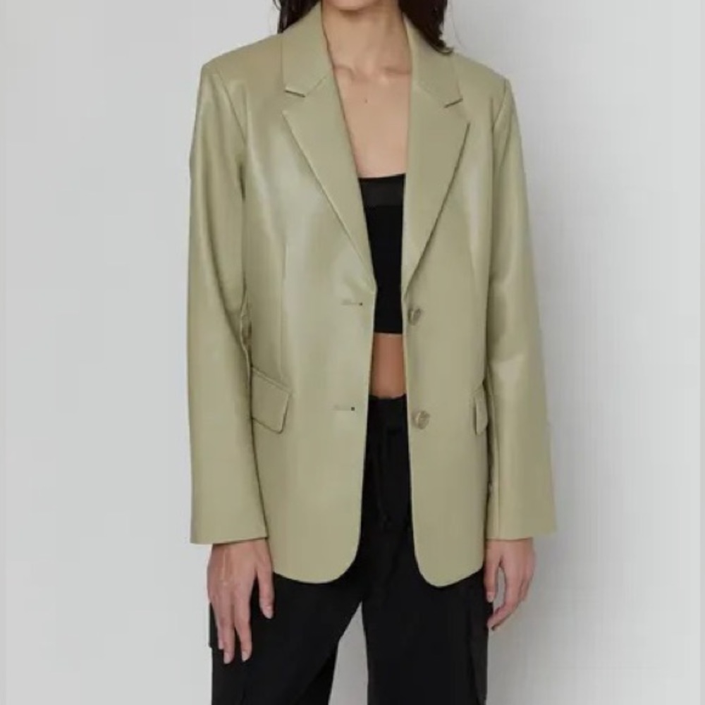 BNWT OAK + FORT Vegan Leather Blazer